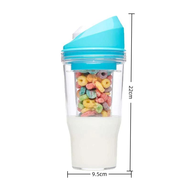 1 Stück Kreativer Milchtee Haferflockenbecher 2-in-1 Design, Tragbarer Reisebecher, Praktische Wasserflasche, Ideale Wahl für den täglichen Gebrauch