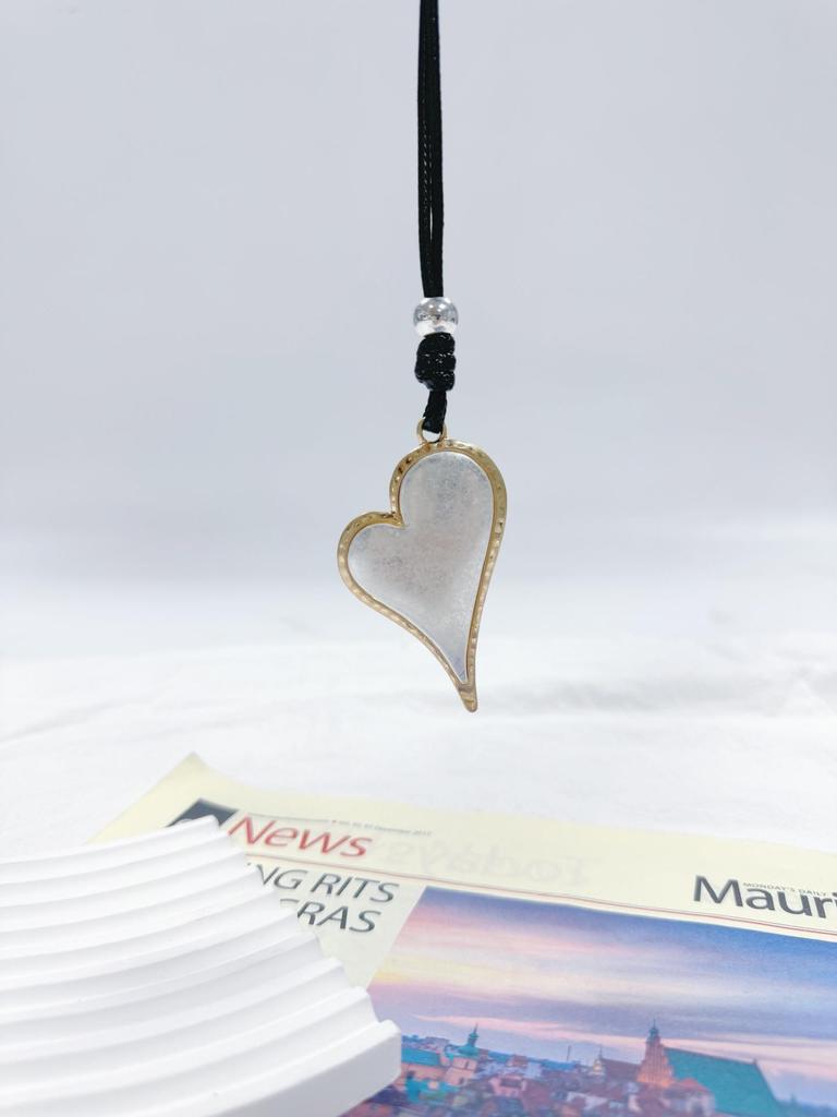 Wind Geometry Peach Heart Love Two-Color Alloy Long Necklace Women'S Sweater Chain