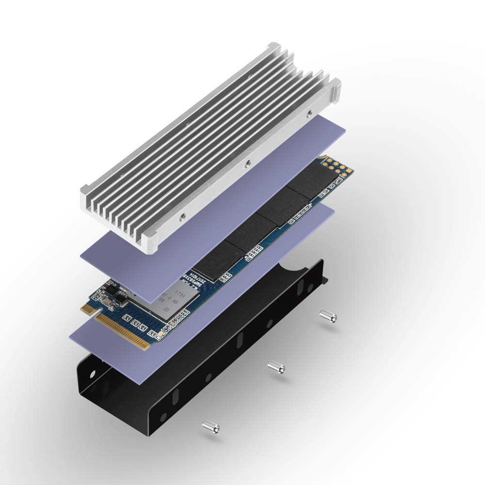 2280mm SSD PCIE NVMe SSD with Thermal Silicone Pad for M.2 Double-Sided Heatsink, M.2 PC/PS5 (Silver)