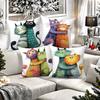 4 Pillow Covers Home Decor Bedding Accessories Cute Cat Theme Cushion Covers