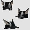 Junk Style Y2K Doberman Dog Ears Washed Cowboy Baseball Cap Dark Tie Punk Personality Street Cap Tide