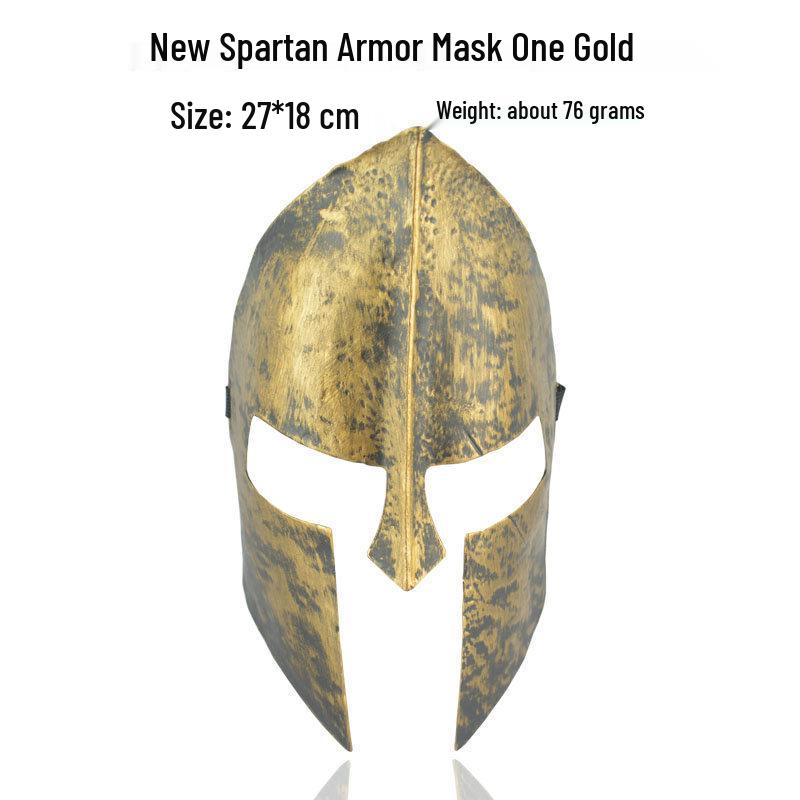 Spartan Weapons Set: Plastic Shield, Sword, Spear with Red Tassel, Spartan Mask, Helmet, Samurai Hat One Size