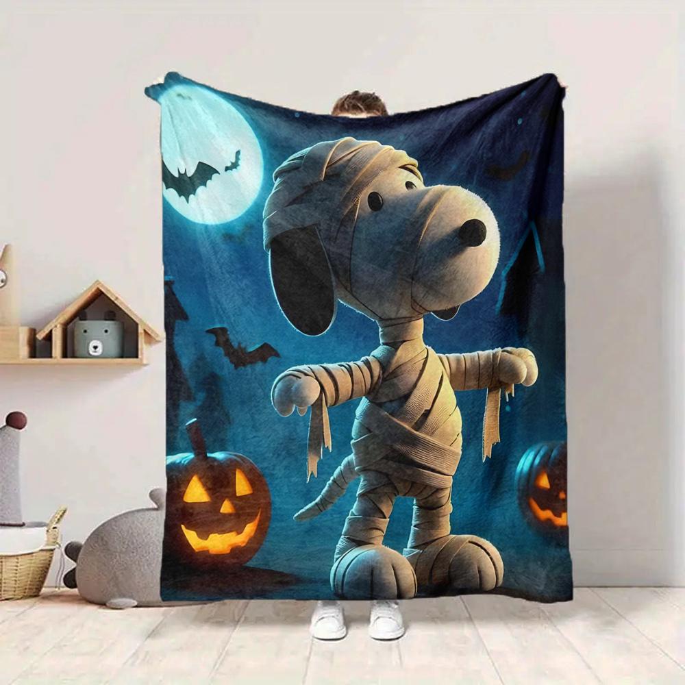 1Pc Snoopy Halloween Mummy Night Blanket Soft And Comfortable Casual Warm Camping Travel Christmas Halloween Gift M91796