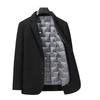 Cappotto in Lana e Nylon Double-sided da Uomo con Imbottitura in Piuma Rimovibile Collo a Revers Giacca Sottile in Lana da Uomo