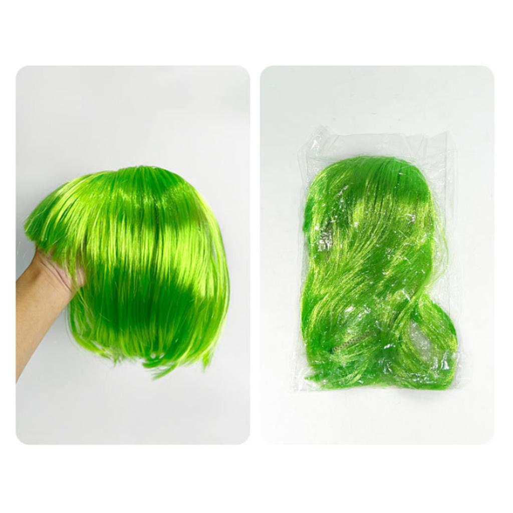 Short Straight Bob Hairpiece for Women Blunt Cut Bangs Cosplay Wig Halloween Themed Party Daily Use
