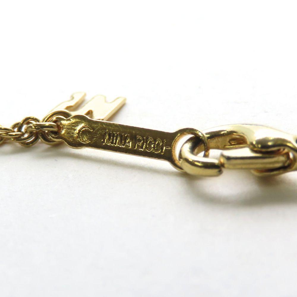 Used NINA RICCI Necklace metal/Rhinestone 16.9g gold Cube