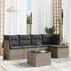 VidaXL Garden Lounge Set 6 Pcs with Grey Cushions Wicker 3217570