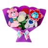 Plush Bear Bouquet Gift with Artificial Roses, Cute Stuffed Animal Flower Arrangement for Valentine's Day, Anniversary, Birthday Gift