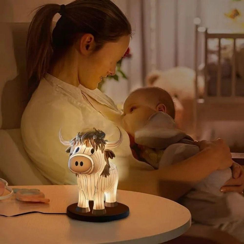 3D Tier Tischlampe Rinderförmige Nachttischlampe Mode Kalb LED Lampe Büro