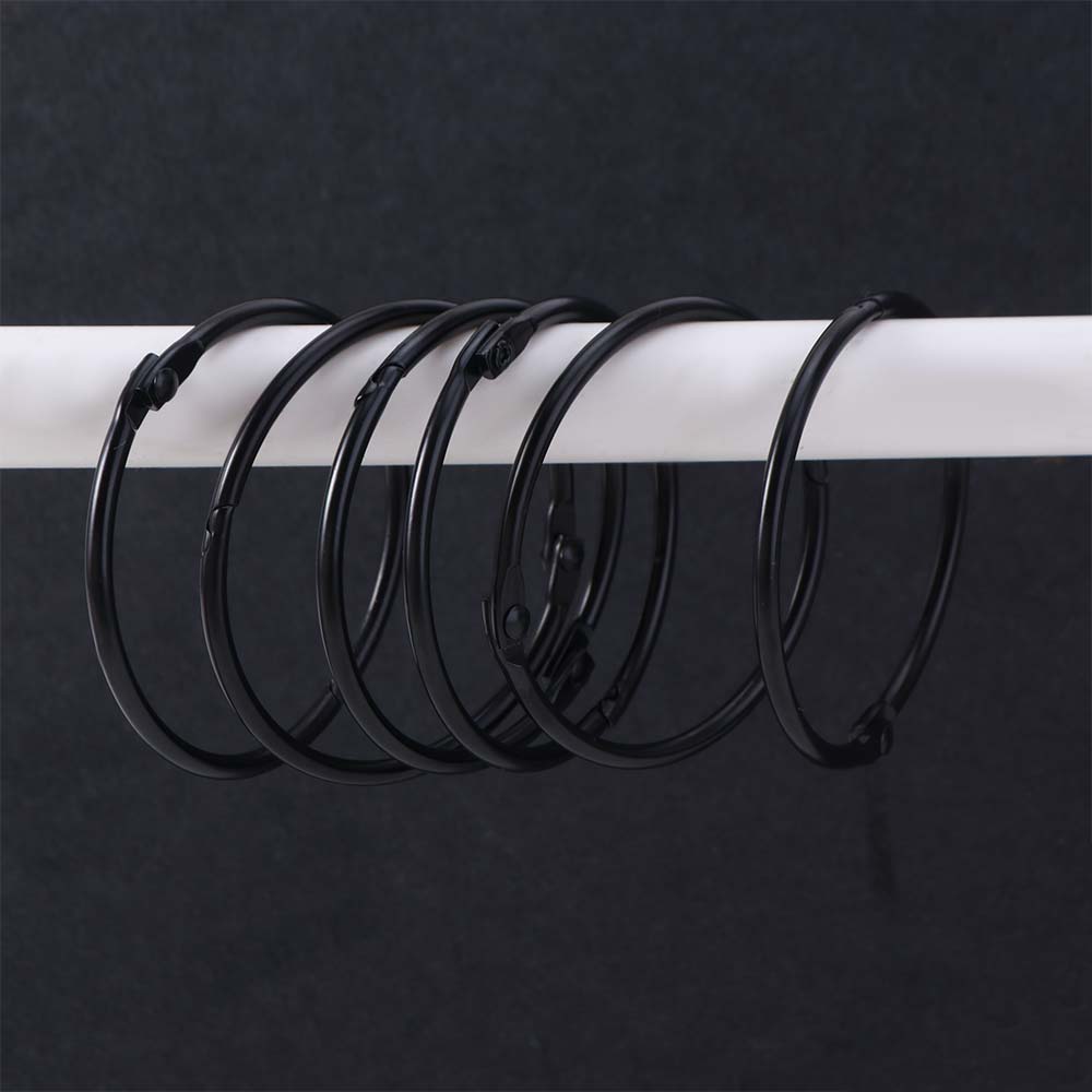 12PCS Rust Proof Shower Curtain Hooks Circular Strong Load-bearing Curtain Rings Anti-Drop Hanging Rings Bathroom Accessories