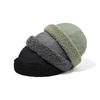 Winter Warm Lamb Wool Plush Brimless Beanies Hat for Men Docker Hats Bonnets Winter Hats Male