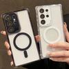 For Samsung Galaxy S25 Ultra Magnetic Case Clear Colorful Frame TPU + PC Phone Back Cover with Lens Film