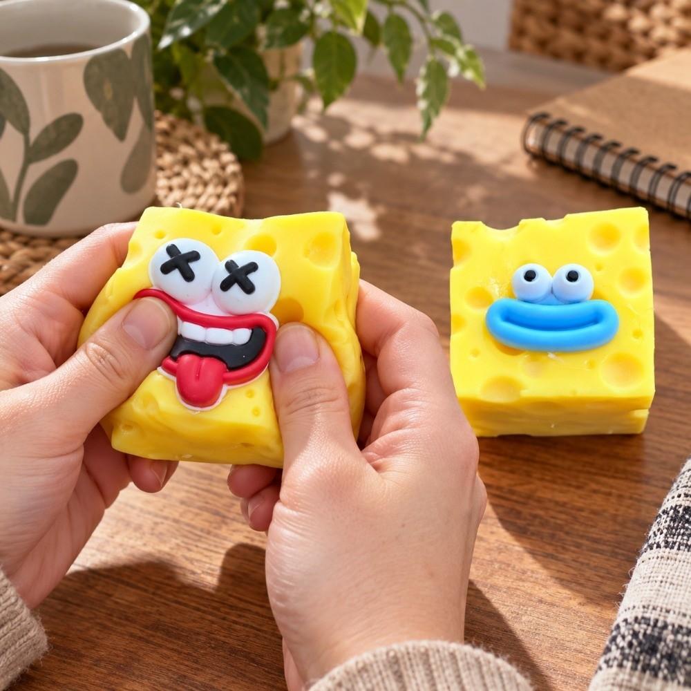 Crunchy Crackling Cheese Pinch Sound Effects Cheese Fidget Toy Handmade Ball  Children's Gifts