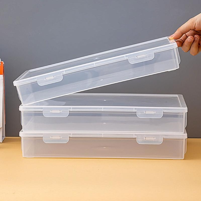 Plastic Storage Box with Latching Lid for Paper and Classroom Organization Stackable Document Holder Magazine Organizer