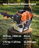 Gas Pole Saw, 33CC 2 Stroke Gas Powered Pole Saws with 20.3 Cm Cutting Bar, Cordless Tree Trimmer with 850ml Fuel Tank, 2.08 To 3.58 M Extendable,
