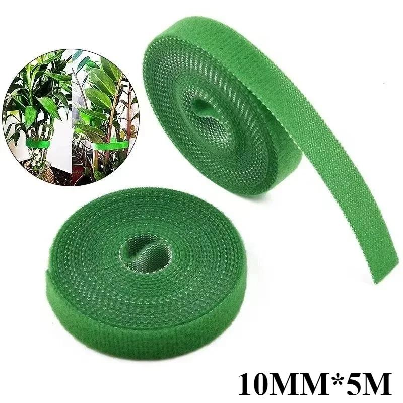 

Нейлоновые повязки для растений с крючками и петлями, фиксирующие зажимы для лозы, регулируемая зеленая застежка, поддерживающая бамбуковая тростниковая обертка, садовые принадлежности 10MM*5M(2PCS)
