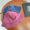 Retro Washed Denim Bucket Hat Fashionable and Old Short Edge Basin Hat Breathable Solid Color Thin Spring and Summer
