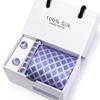 Men's 1200-Needle High-Density Business Stripe & Paisley Tie Set - 6 Piece Groom & Wedding Gift Box
