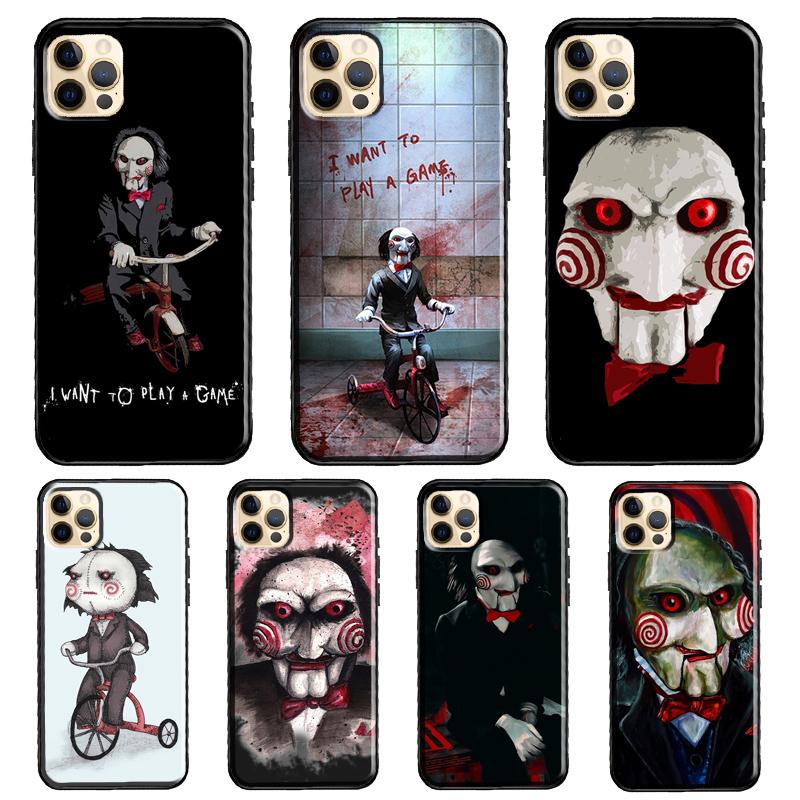 Saw Jigsaw Puppet Case For iPhone 13 Pro Max 12 Mini X XR XS Max SE 2020 8 7 Plus 11 Pro Max Phone Cover