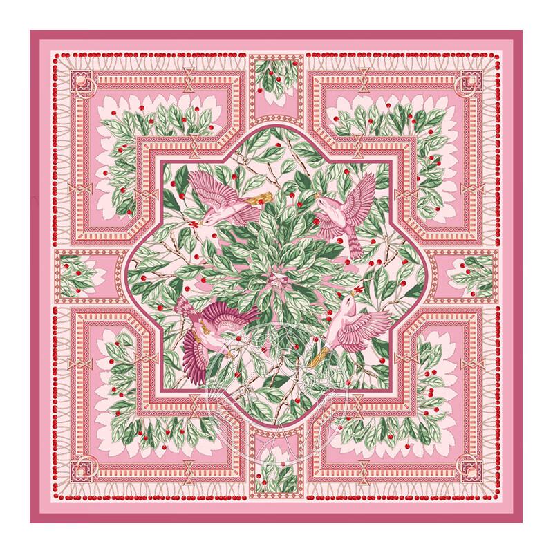 Aurora Series Pink Print Silk Scarf