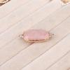 Conectores Piedra Natural cuarzo rosa/amazonita conector facetado rectangular para fabricación de joyería DIY collar pulsera accesorio