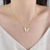 High-End Butterfly White Mother-of-Pearl Diamond Clavicle Necklace