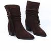 Fashion Winter 2025 Collection of Suede Fringed High-heeled Boots for Women Pointed-toe Chunky-heeled Ankle Boots Fashion Boots