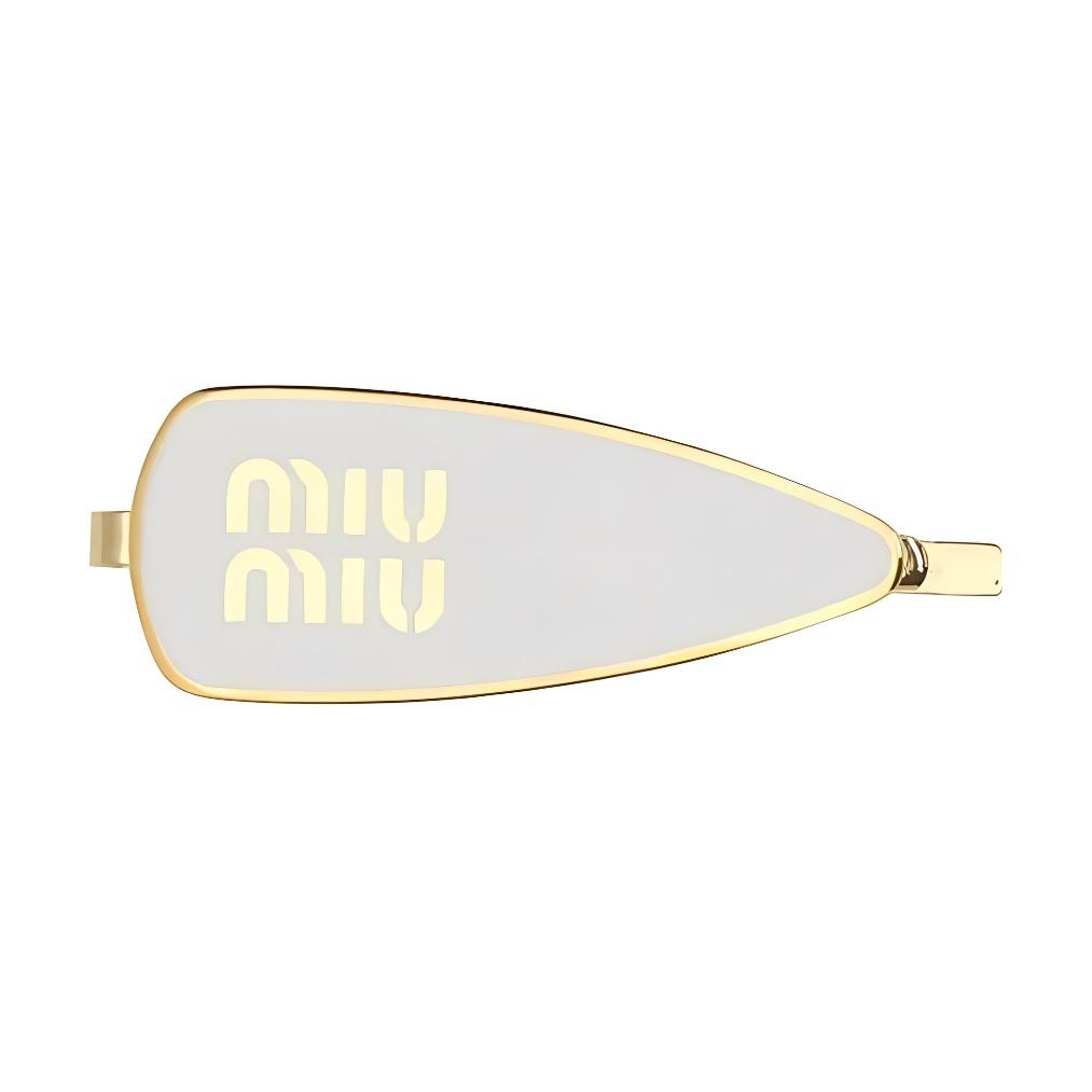 MIU MIU Engraved logo Enamel Hair Clip Women's 5IF1472F6TF0009