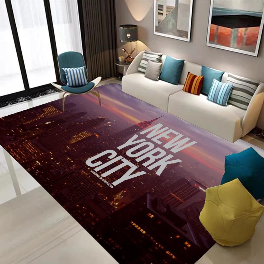 New York City Floor Mat Urban Landscape Rug Modern Cityscape Carpet for Living Room Bathroom Mat Doormat for Bedroom Home Decor