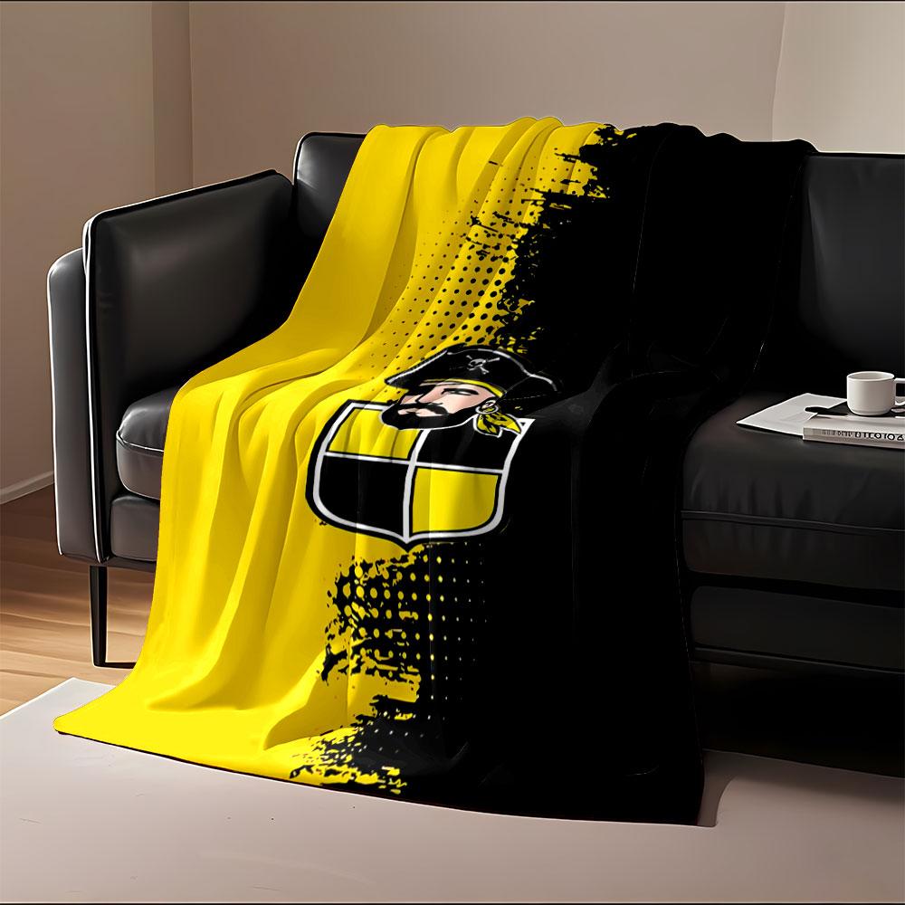 Pirate Icon on Yellow and Black print blanket soft and cozy perfect for the living room bed sofa or a nap,gift