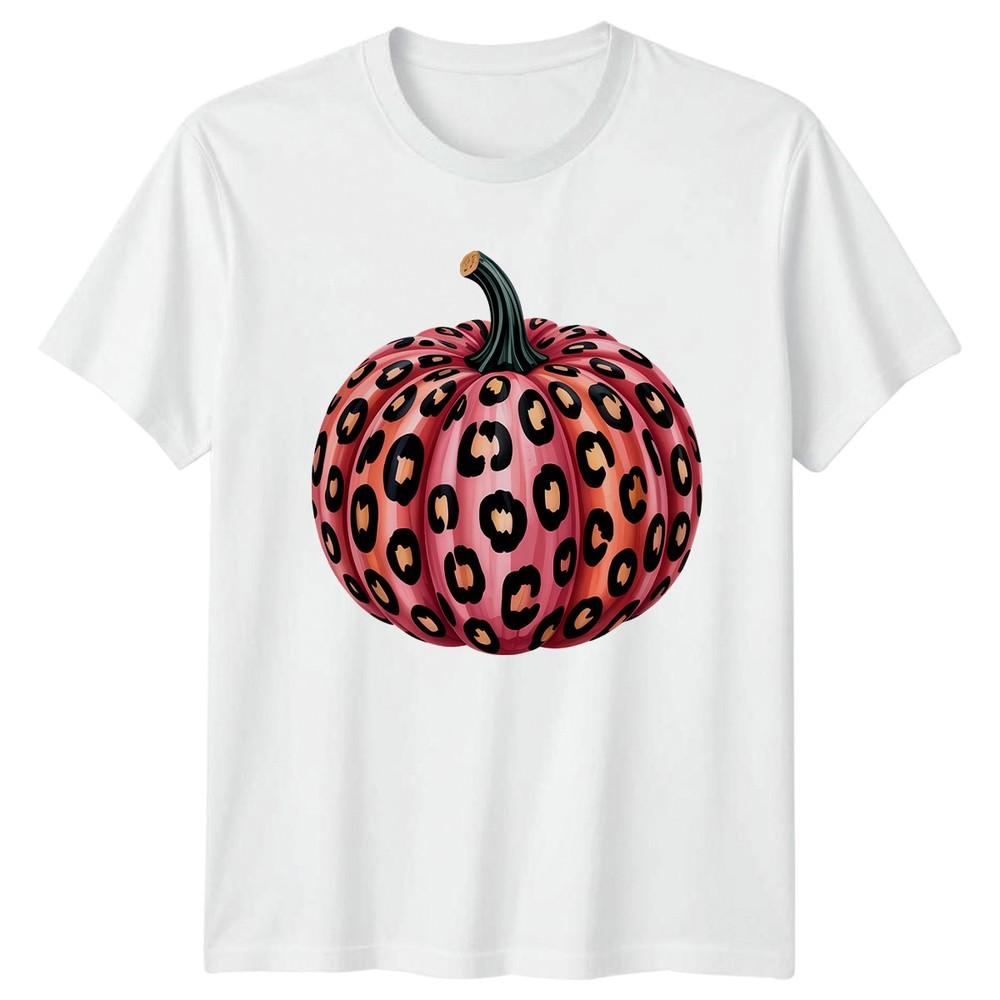Pink Leopard Print Pumpkin Unisexs TShirt Aesthetic Halloween Gift For Her S