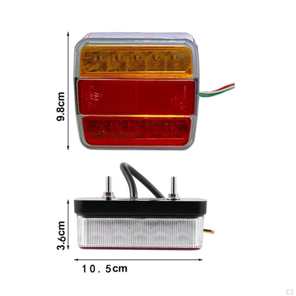 LED 12V Stop Tail Turn Flasher Light Rectangular for RV Owners