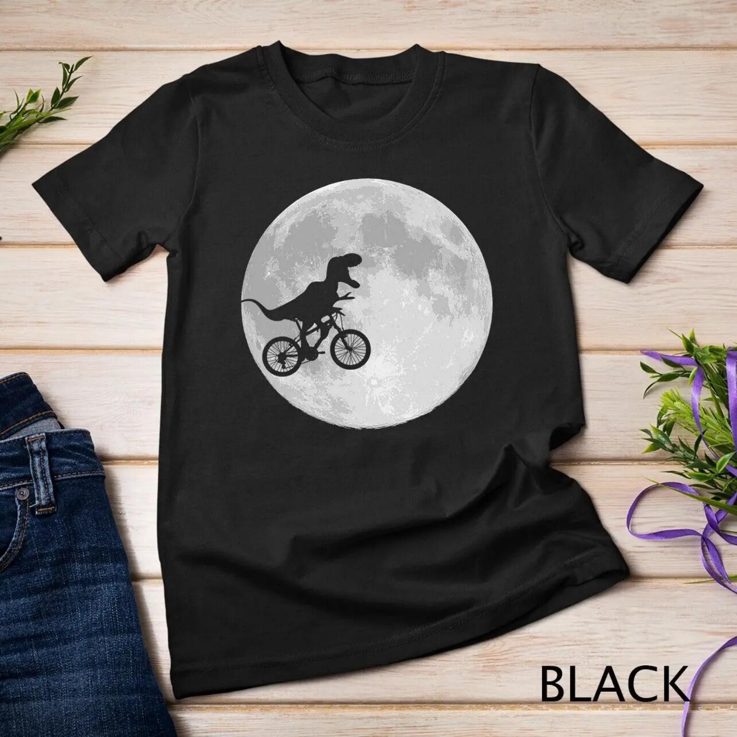 Dinosaur Bike and Moon Premium T shirt S