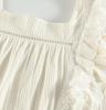 Lolita Long Sleeve Pajama Set Pants White Cosplay Ruffles White [Lady Lazy] (L)