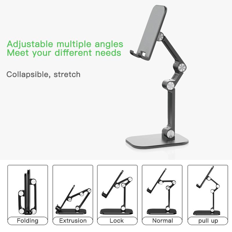 Foldable Mobile Phone Holder Three Sections Desktop Tablet Holder For IPhone IPad Samsung Xiaomi Universal Table Cellphone Stand