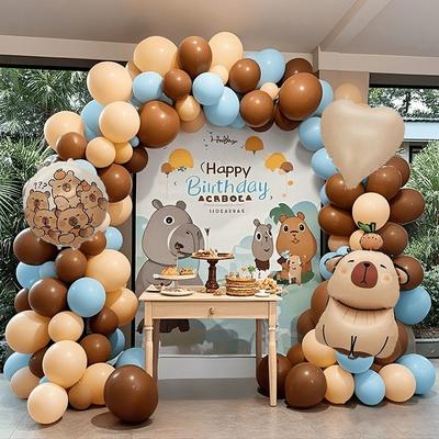 Kapibala-themed Birthday Balloon Set Background Decoration for Children's Birthday and First Birthday Party Scene Decoration