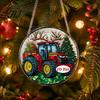 Transparent Acrylic Decor Christmas Wreath Ornament, 2D Flat Stained Glass Style Hanging Festival Ornament Decoration, Double-sided Decorative Pendant