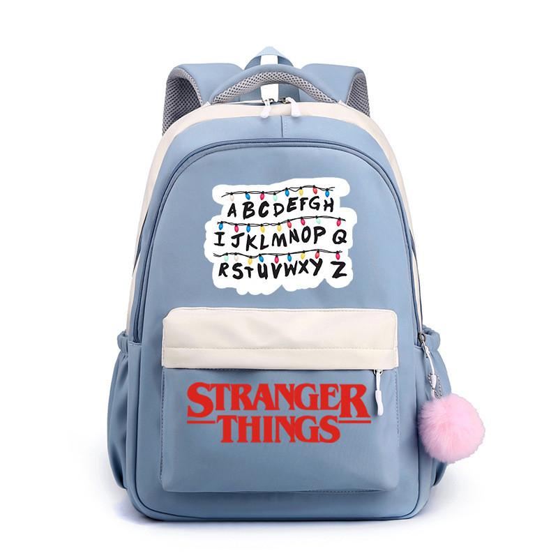Kids Boys Girls Stranger Things Printed Backpack Student School Waterproof Big Bag