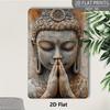 Vintage D-Flach Betender Buddha Spirituell Retro Blechschild Rustikale Buddha-Statue Meditations-Thema Metall-Wanddekoration Zen Yoga Ro