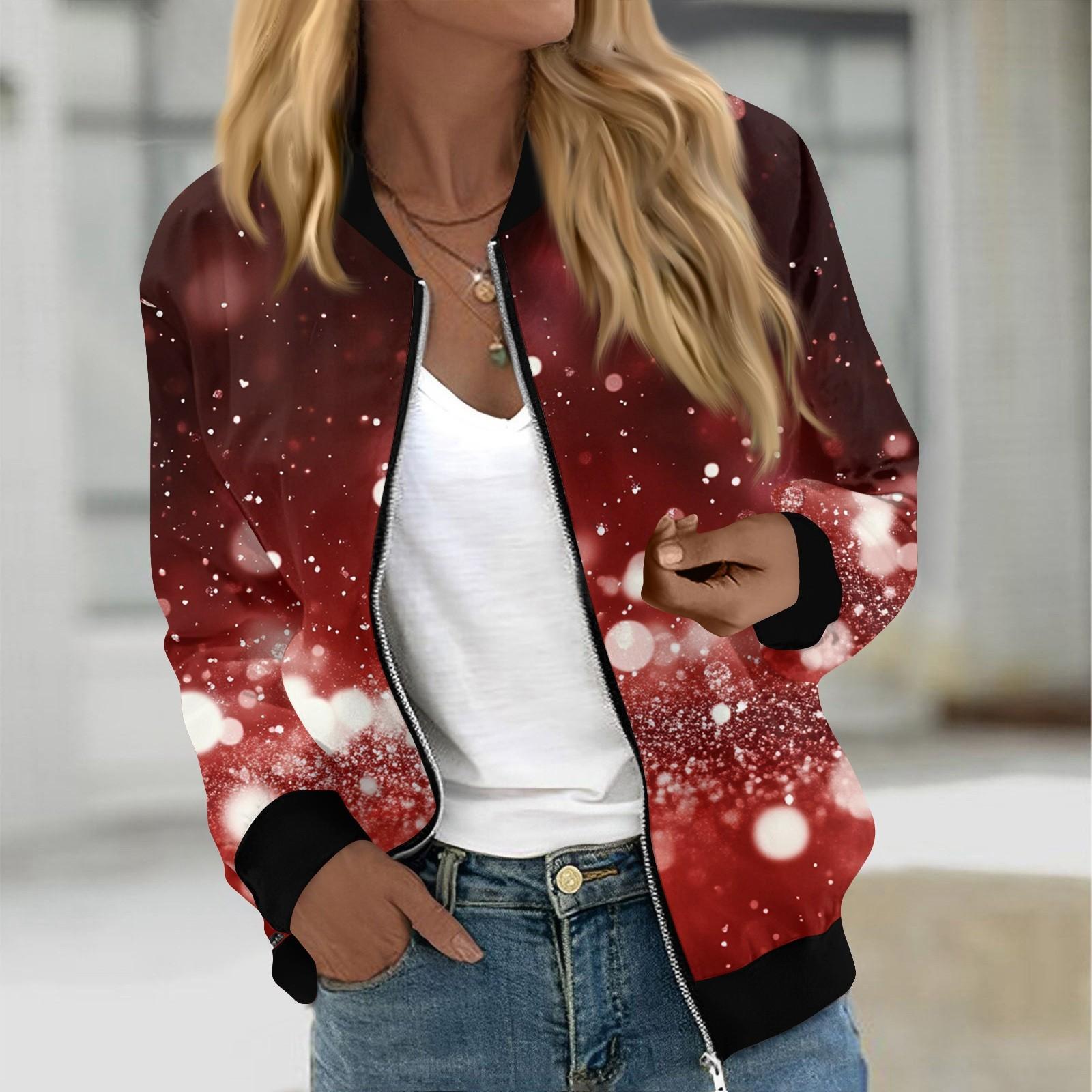 

Куртки женские с длинным рукавом, легкие, на молнии, с принтом, верхняя одежда, повседневные, стеганые куртки с карманами L