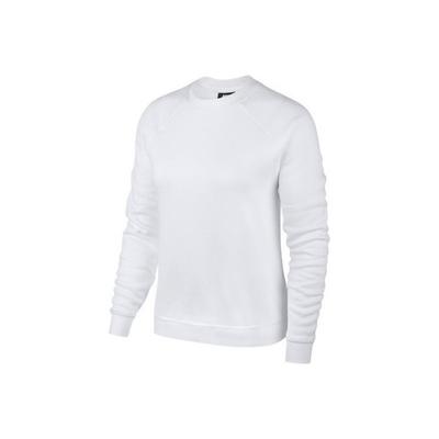 Women's Solid Color Crew Neck Long Sleeve Sweatshirt In White