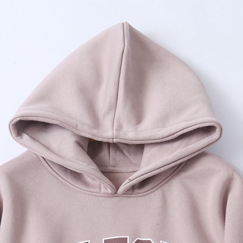 Japanese Order Hooded Fleece Lined Sweater Winter New Men's and Women's Same Style Long Sleeves Letters Plus Size Casual Pullover 30394