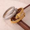 18K Gold Plated Zirconia Inlaid Titanium Steel Snake Head Tail Chain Bracelet