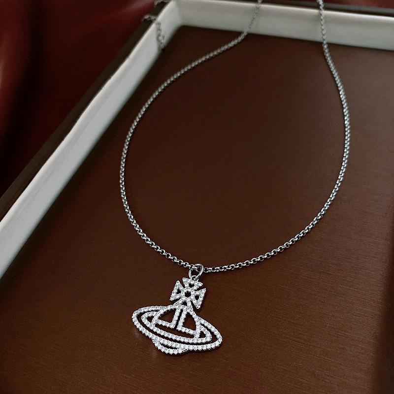 Diamant Saturn Anhänger Perlenkette - Herbst/Winter Luxus Schlüsselbein Kette: Exquisite, vielseitige Accessoires.