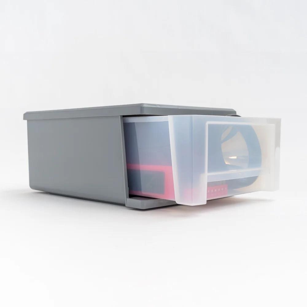 Stackable Plastic Storage Bins Modular Drawers Under Bed Organizer 7Qt Clear Durable Shelving System Clothing Accessories Toys