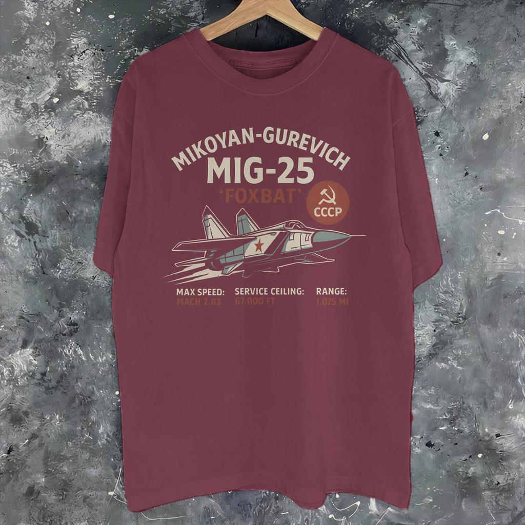 Mig Foxbat Fighter Jet New Arrival T Shirt Unisex Women Cotton Tee Shirt Clothing