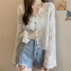 V-Neck Crochet Hollow Lace Sun Protection Cardigan - Summer 2025 Collection