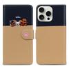 Cartoon Pet Series for iPhone 16 Pro Wallet Phone Case Splicing Leather Flip Cover
