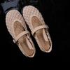 2025 Summer New Hollow Mesh Strap Mary Jane Shoes Women's Round Head Shallow Mouth Comfortable Sandals