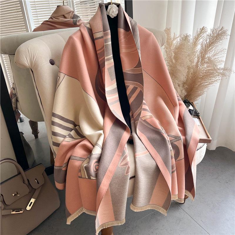 Trendy Personalized Carriage Scarf 2022: New Autumn/Winter Imitation Cashmere Shawl for Women